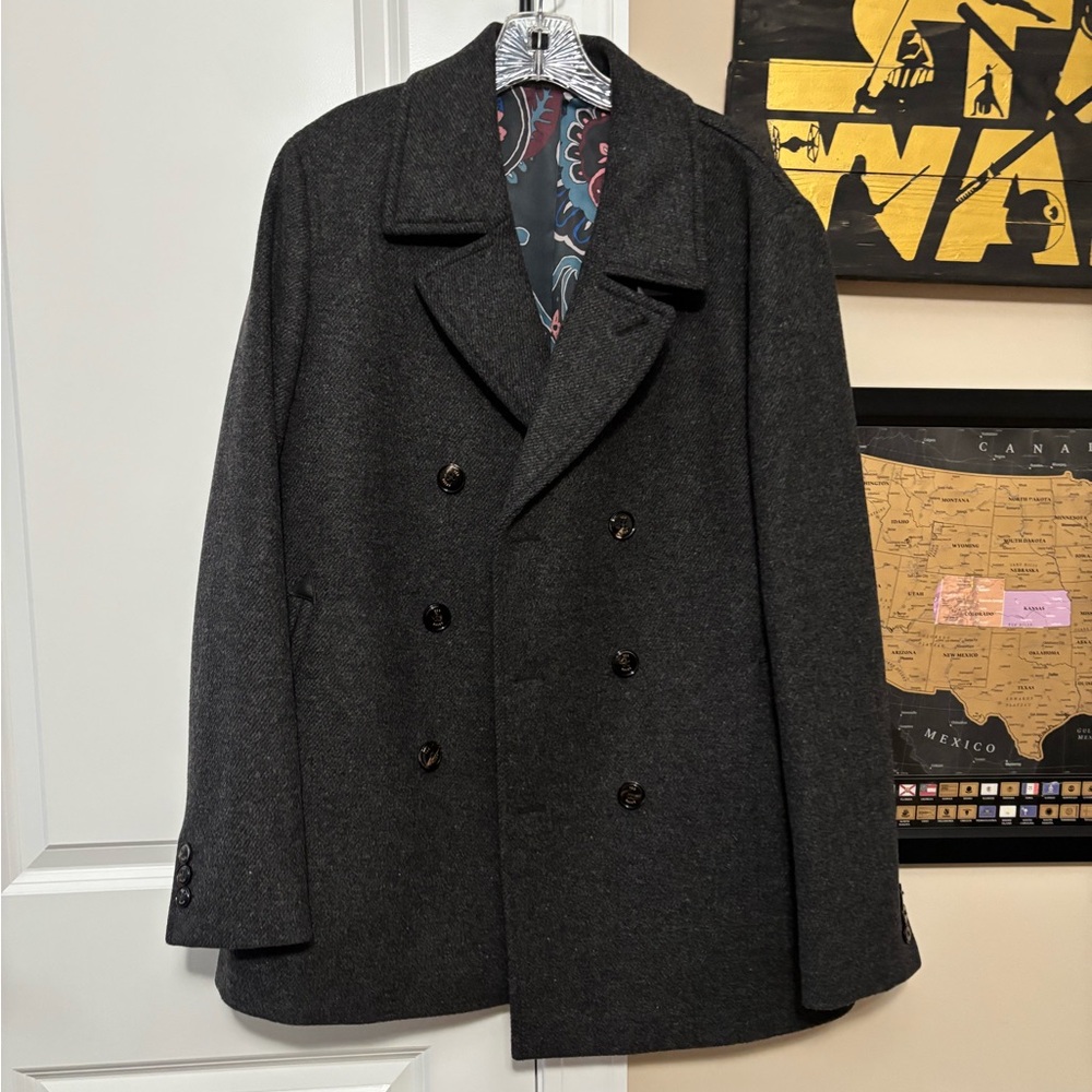 Ted Baker Wool Peacoat Mens Large / 5